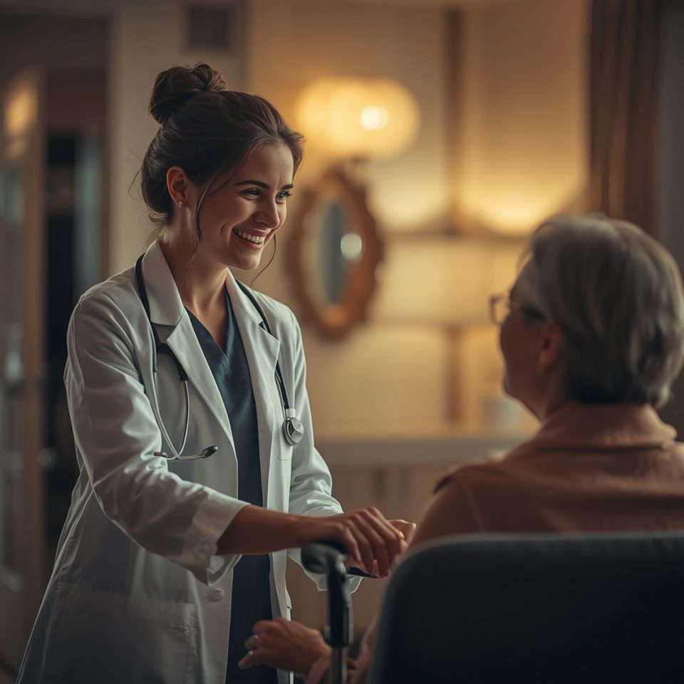 Care companion welcoming a patient after discharge